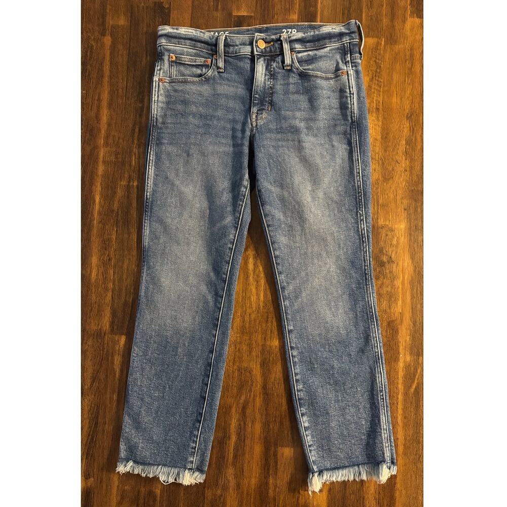 J Crew Women’s 27 Petite Jeans 30 x 25 Vintage Slim Straight Mid Rise Denim